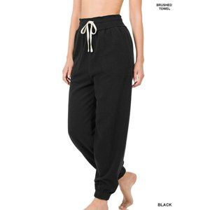 Zenana Towel brushed stitch pocket jogger pant